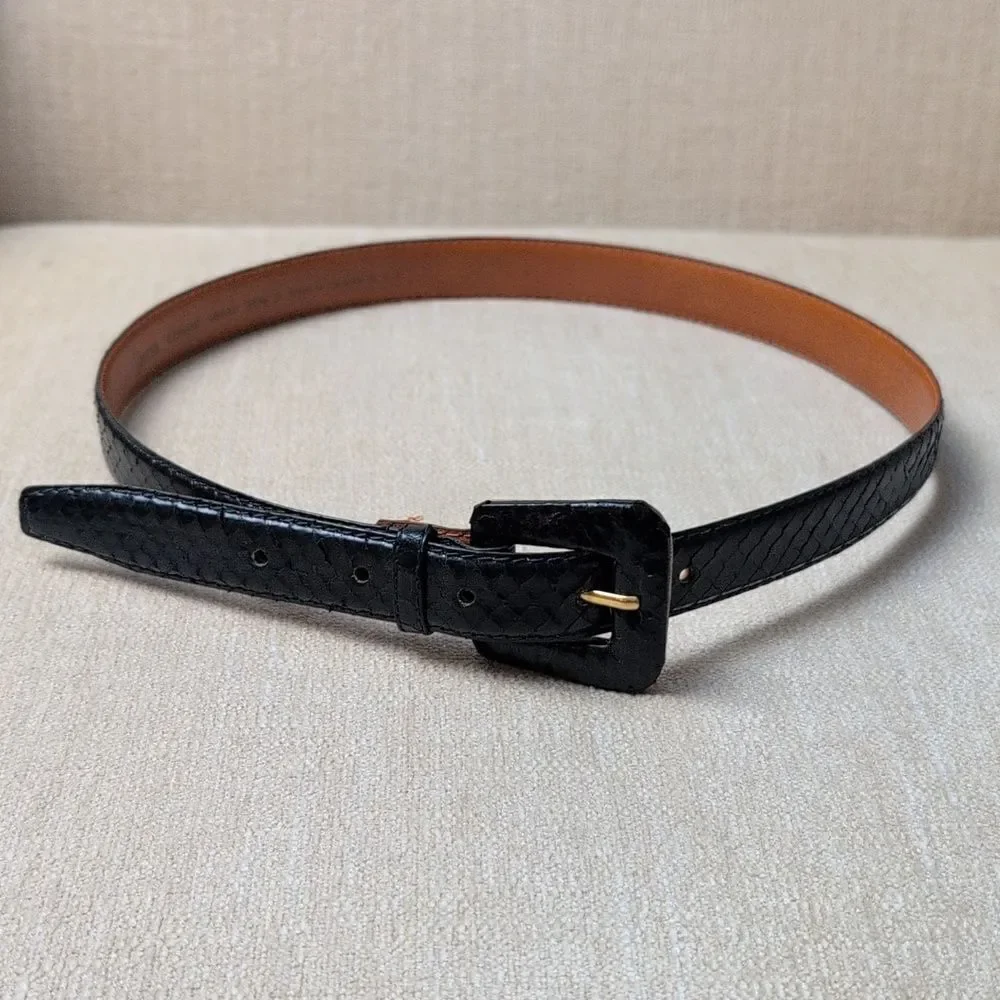 Vintage Jana Genuine Snakeskin Belt Navy Blue Size S